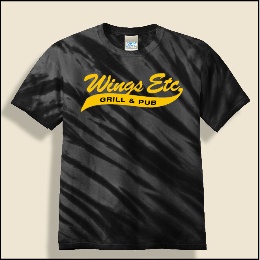 Black Wings Etc. Tiger Stripped Tie Dyed T-Shirt